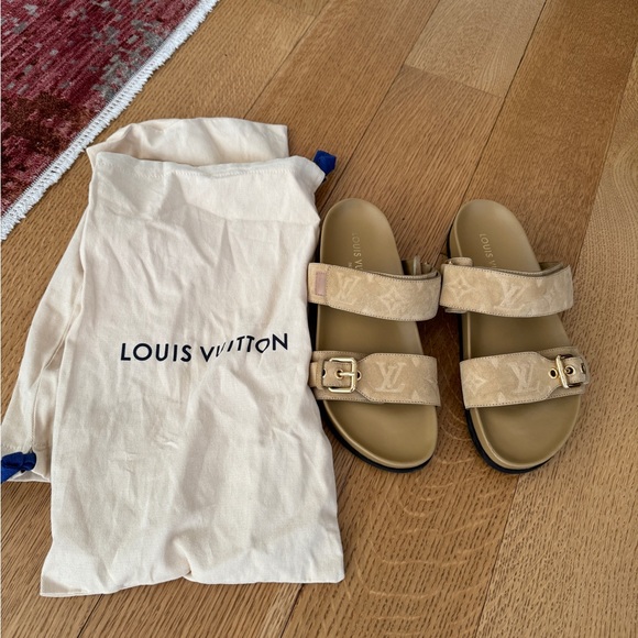 Louis Vuitton Bom Dia beige slides in 38.5 - Picture 4 of 7